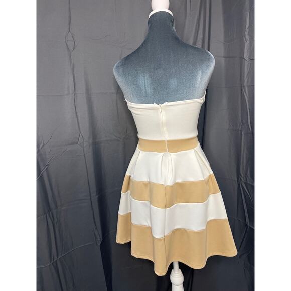 Windsor Strapless White&Beige Striped Dress Sz Small See Descrip! - Picture 5 of 5